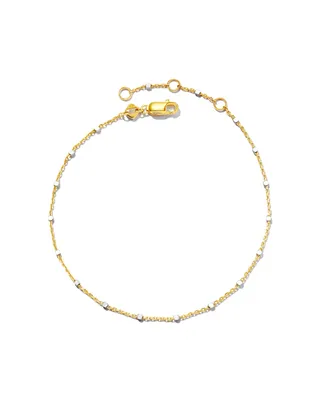 Single Satellite Chain Bracelet in Sterling Silver & 18k Yellow Gold Vermeil