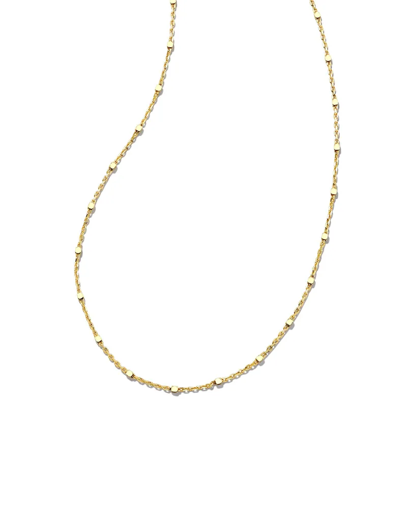 18 Inch Single Satellite Chain Necklace 18k Yellow Gold Vermeil