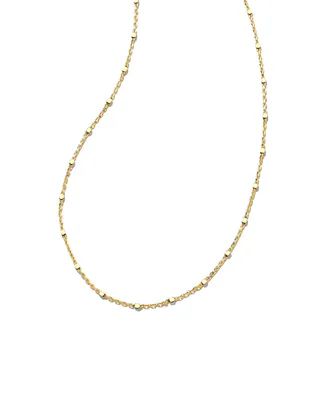 18 Inch Single Satellite Chain Necklace in 18k Yellow Gold Vermeil