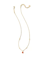 Nola Gold Pendant Necklace in Red Illusion