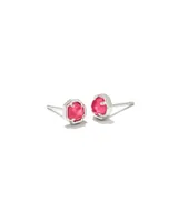 Nola Silver Stud Earrings in Pink Azalea Illusion