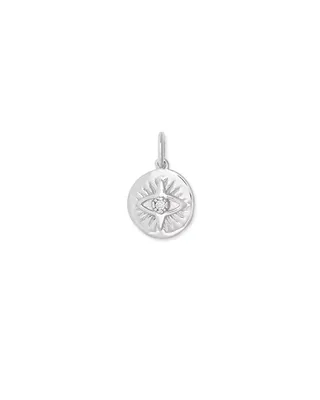 Evil Eye Coin Charm in Sterling Silver