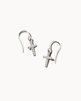 Cross Drop Earrings in 14k Gold