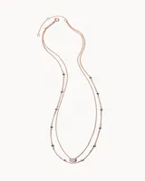 Marisa 14k Rose Gold Multi Strand Necklace in White Diamond