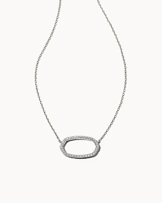 Elisa 14k White Gold Open Frame Pendant Necklace Diamond