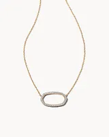 Elisa 14k White Gold Open Frame Pendant Necklace in White Diamond