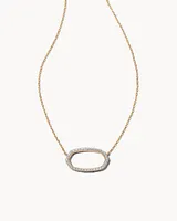 Elisa 14k Yellow Gold Open Frame Pendant Necklace in White Diamond