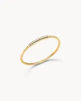 Mila 14k Yellow Gold Band Ring White Diamond