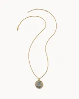 Jane 18k Yellow Gold Vermeil Pendant Necklace in Gray Labradorite