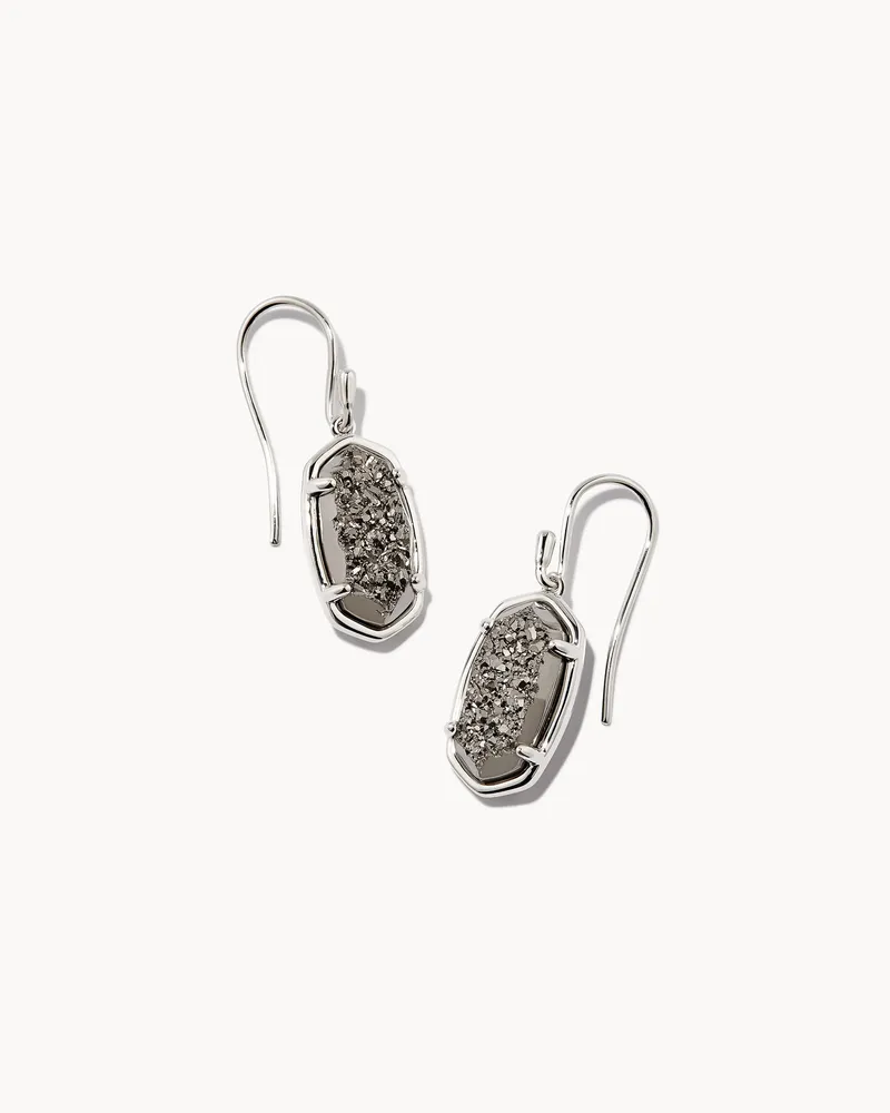 Lee Sterling Silver Drop Earrings in Platinum Drusy