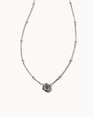 Vanessa Sterling Silver Pendant Necklace in Platinum Drusy