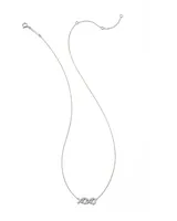 XO 14k White Gold Pendant Necklace in White Diamond