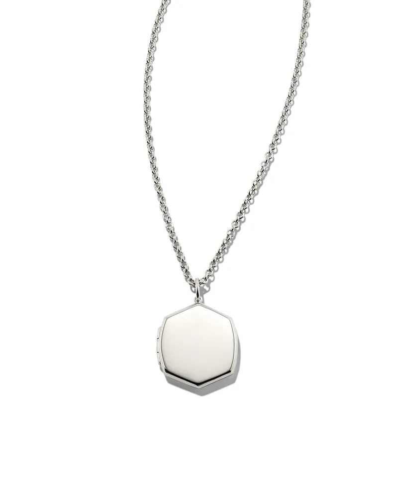 Davis Locket Charm Necklace in Sterling Silver