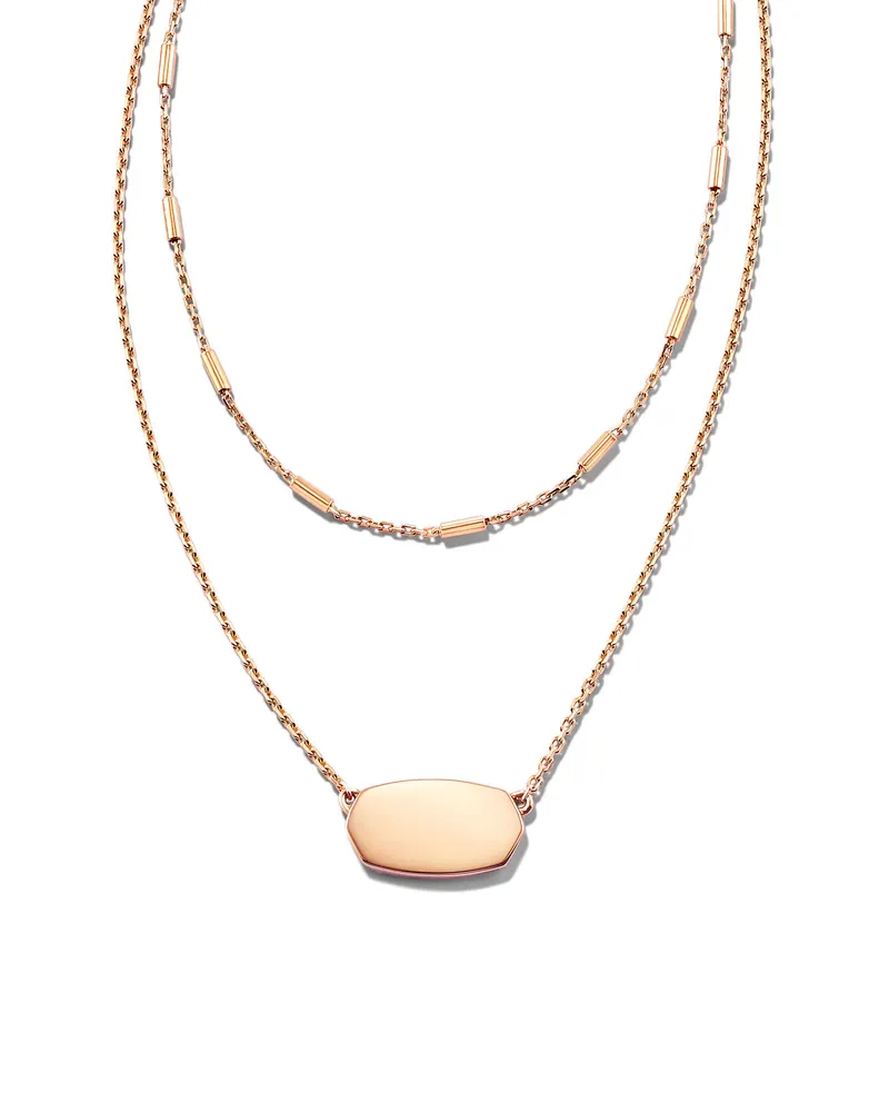 Elisa Multi Strand Necklace in 18k Rose Gold Vermeil