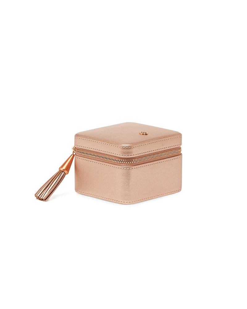 Small Travel Jewelry Case Taupe