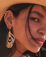 Phoenix Ear Climber Earrings in Vintage Gold