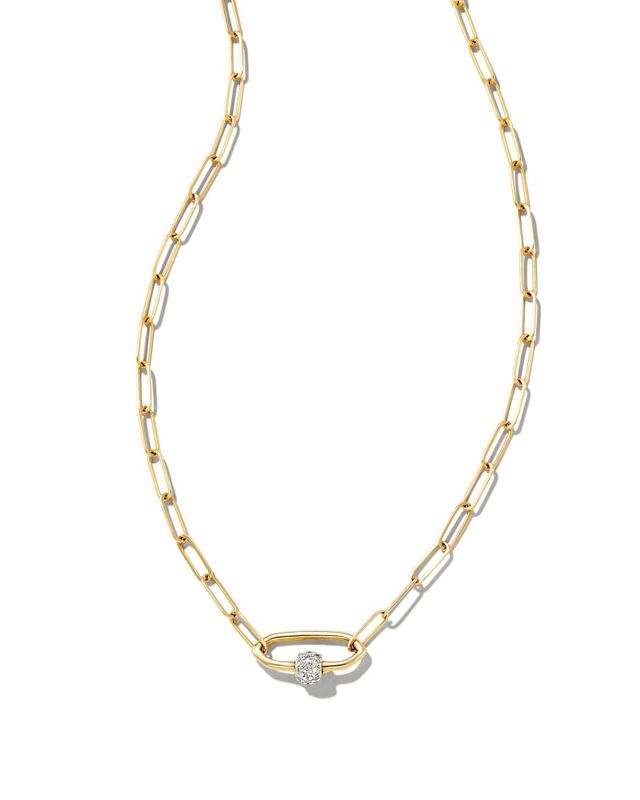 Michelle 14k Yellow Gold Strand Necklace in White Diamond
