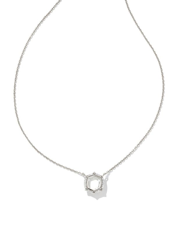 Kendra Scott Davis Sterling Silver Luxe Pendant Necklace in White