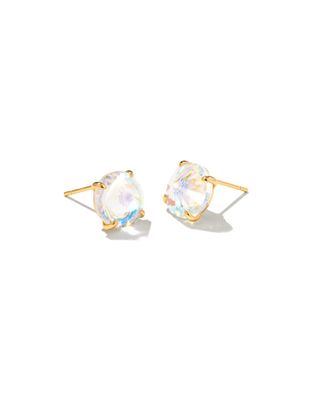 Jolie Gold Stud Earrings in Dichroic Glass