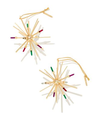 Starburst Gold Ornament Set of 2 in Multicolor