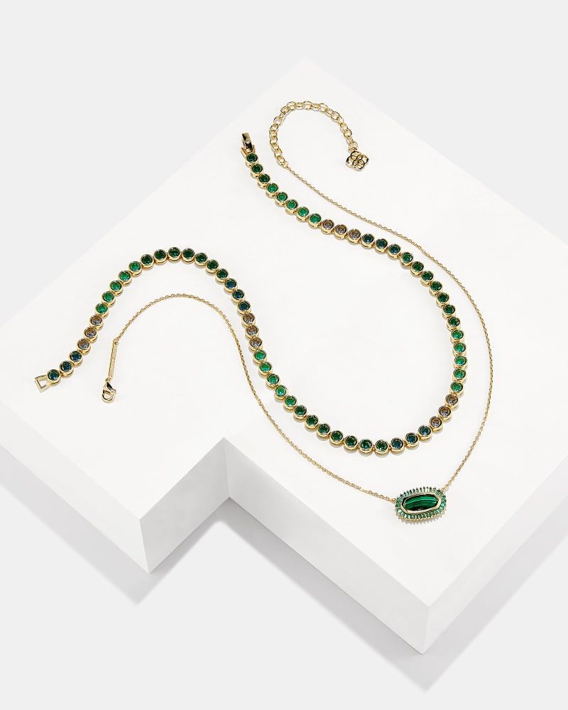Kendra Scott Kacey Gold Short Pendant Necklace in Emerald Cat's Eye | The  Summit at Fritz Farm