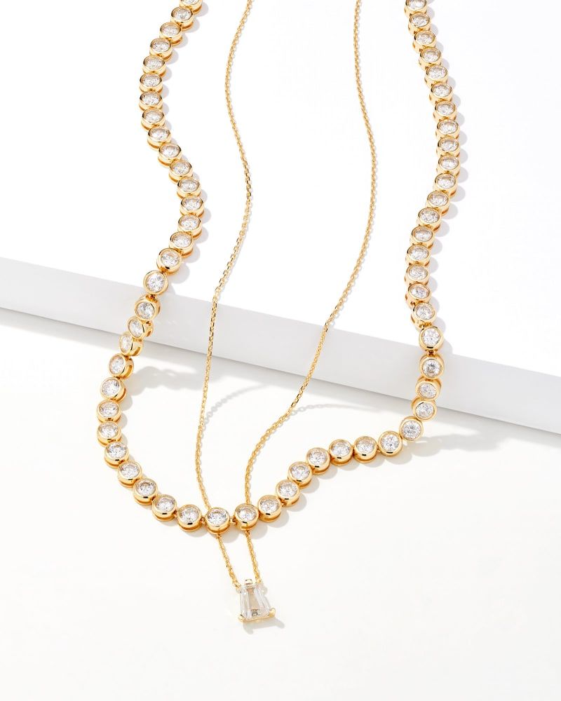 Kendra Scott Blair Necklace Layering Set in White Crystal