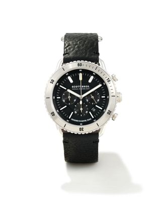 Grey 44mm Chronograph Watch in Black Stainless Steel