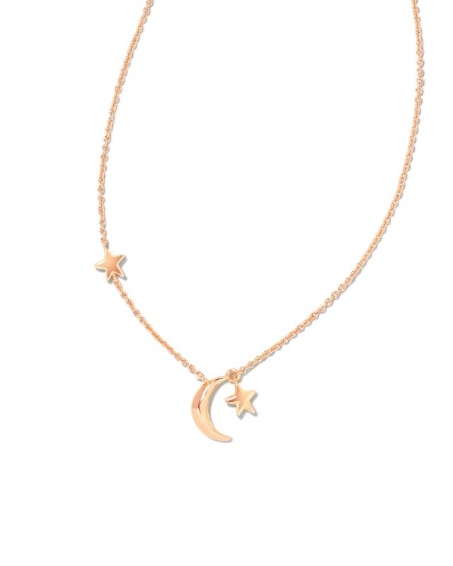 Nola Rose Gold Pendant Necklace in Rose Gold Drusy