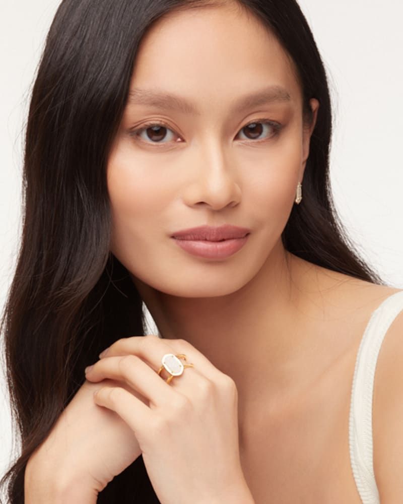 Elyse Gold Ring Iridescent Drusy