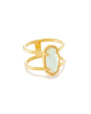 Elyse 18k Gold Vermeil Double Band Ring Ivory Mother-of-Pearl