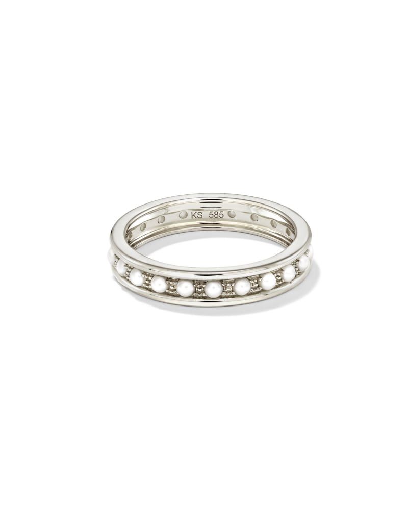 Whitney 14k Yellow Gold Band Ring in White Diamond