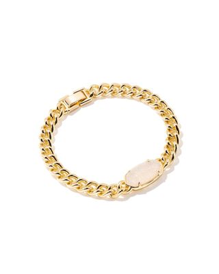 Elaina Gold Chain Bracelet Iridescent Drusy