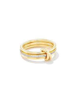 Tia 18k Gold Vermeil Band Ring White Sapphire