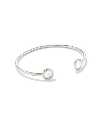 Davis Sterling Silver Small Cuff Bracelet in Ivory Mother-Of-Pearl