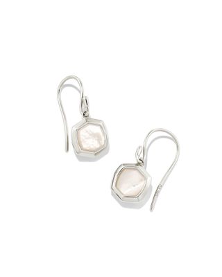 Davis Sterling Silver Small Drop Earrings in Ivory Mother-Of-Pearl