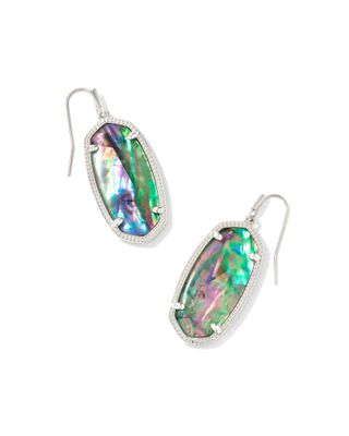 Elle Silver Drop Earrings in Lilac Abalone