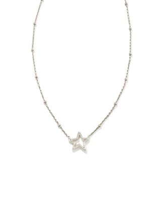 Open Star Pendant Necklace in Sterling Silver
