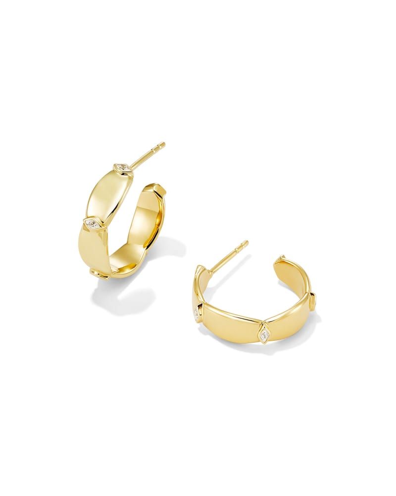 Kendra Scott Ari Heart Hoop Earrings in 18k Yellow Gold Vermeil