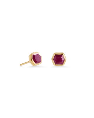 Davie 18k Gold Vermeil Stud Earrings in Ruby