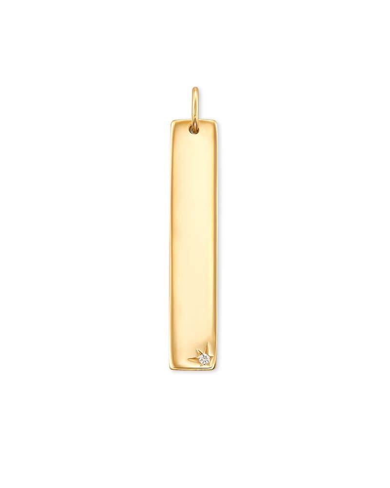 Rectangle Charm in 14k Yellow Gold