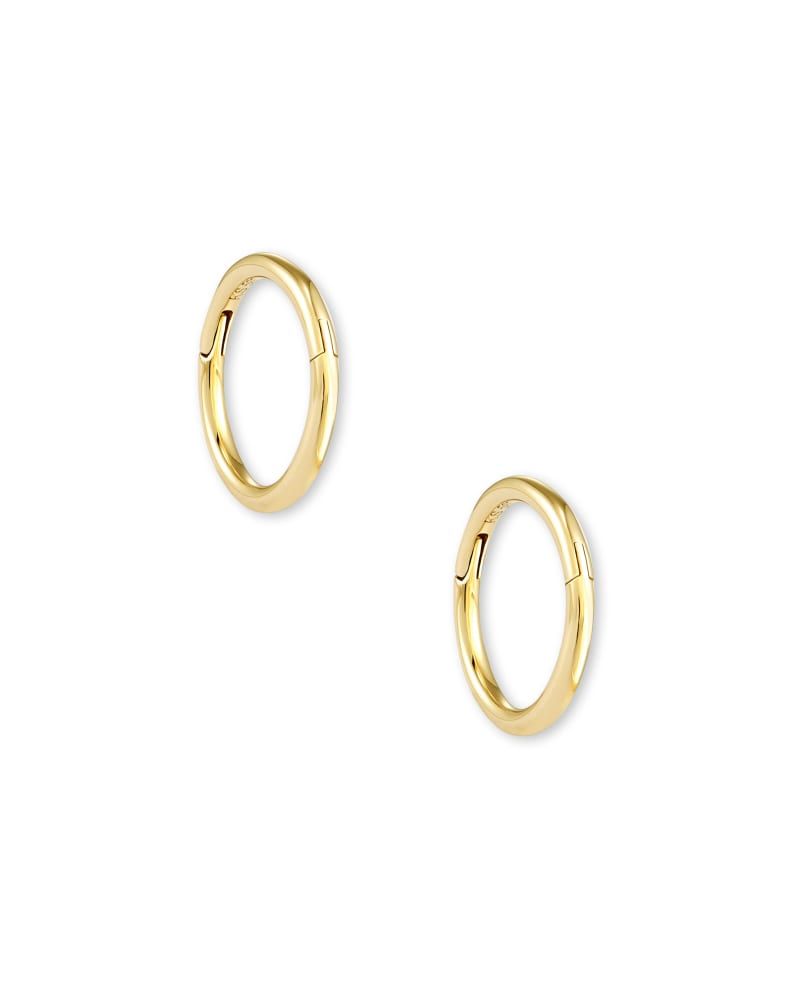 Audrey14k Yellow Gold Hoop Earrings in White Diamond | Kendra Scott