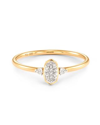Marisa 14k Yellow Gold Band Ring White Diamond