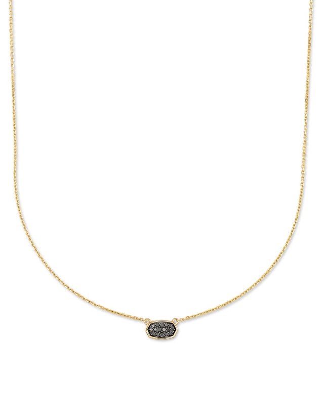 Grayson Gold Pendant Necklace in White Crystal