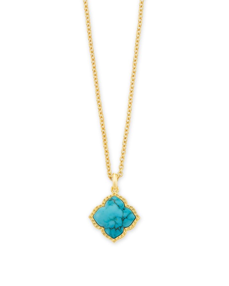 Elisa Gold Pendant Necklace in Bronze Veined Turquoise Magnesite