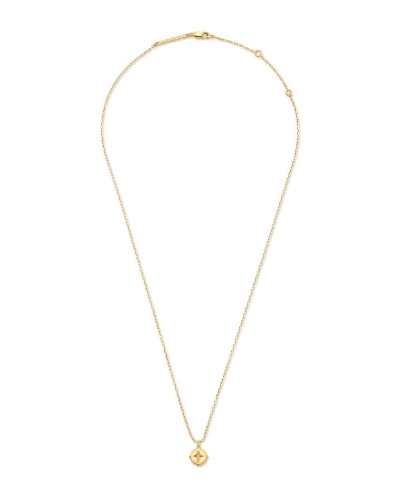 Tiny Heart Padlock 14k Yellow Gold Pendant Necklace in White Diamond | Kendra  Scott