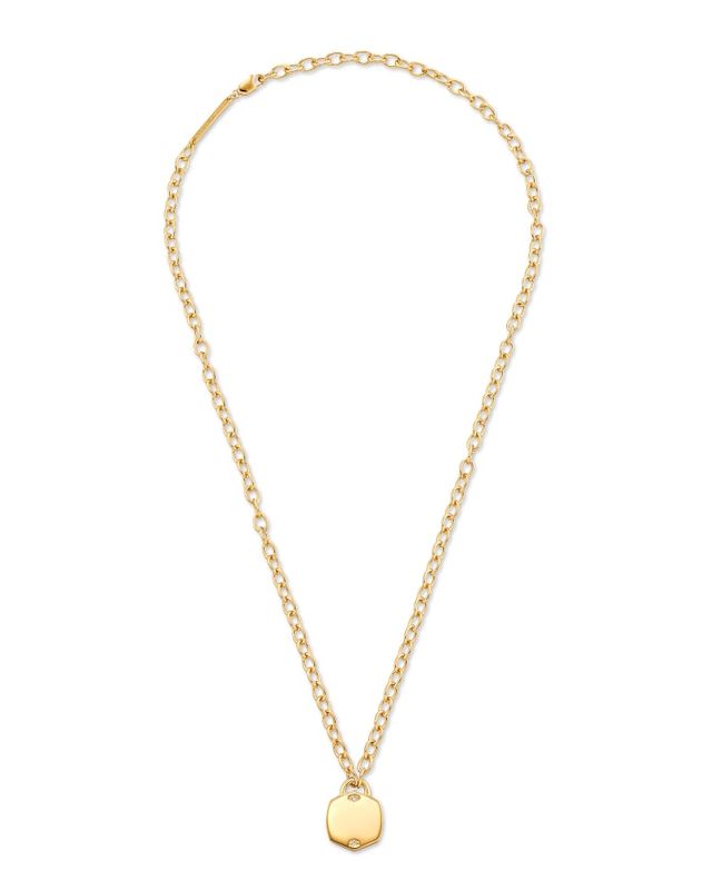 Elisa Curb Chain Necklace in 18k Gold Vermeil