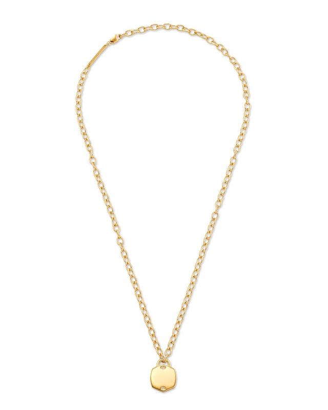 Davis Locket Charm Necklace in 18k Yellow Gold Vermeil