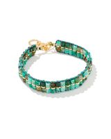 Bree Gold Beaded Bracelet in Blue Mix