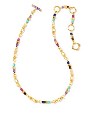 Bree Gold Convertible Chain Necklace in Orchid Mix