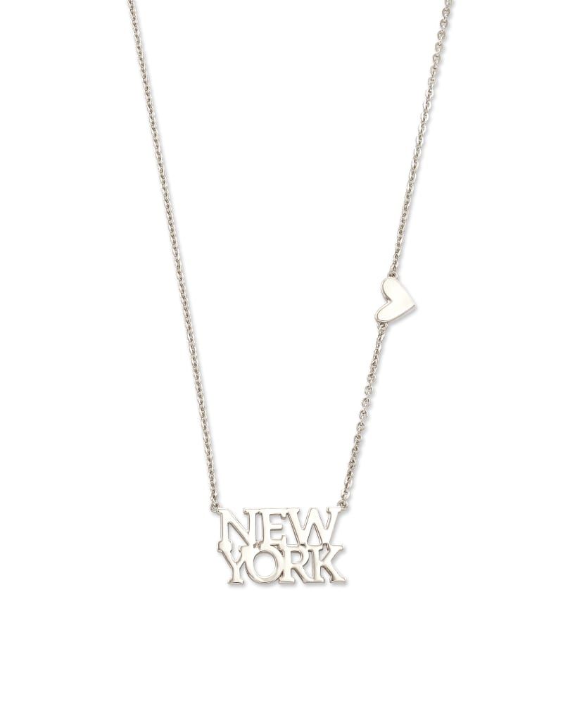 Kendra Scott Moon & Star Pendant Necklace in Silver